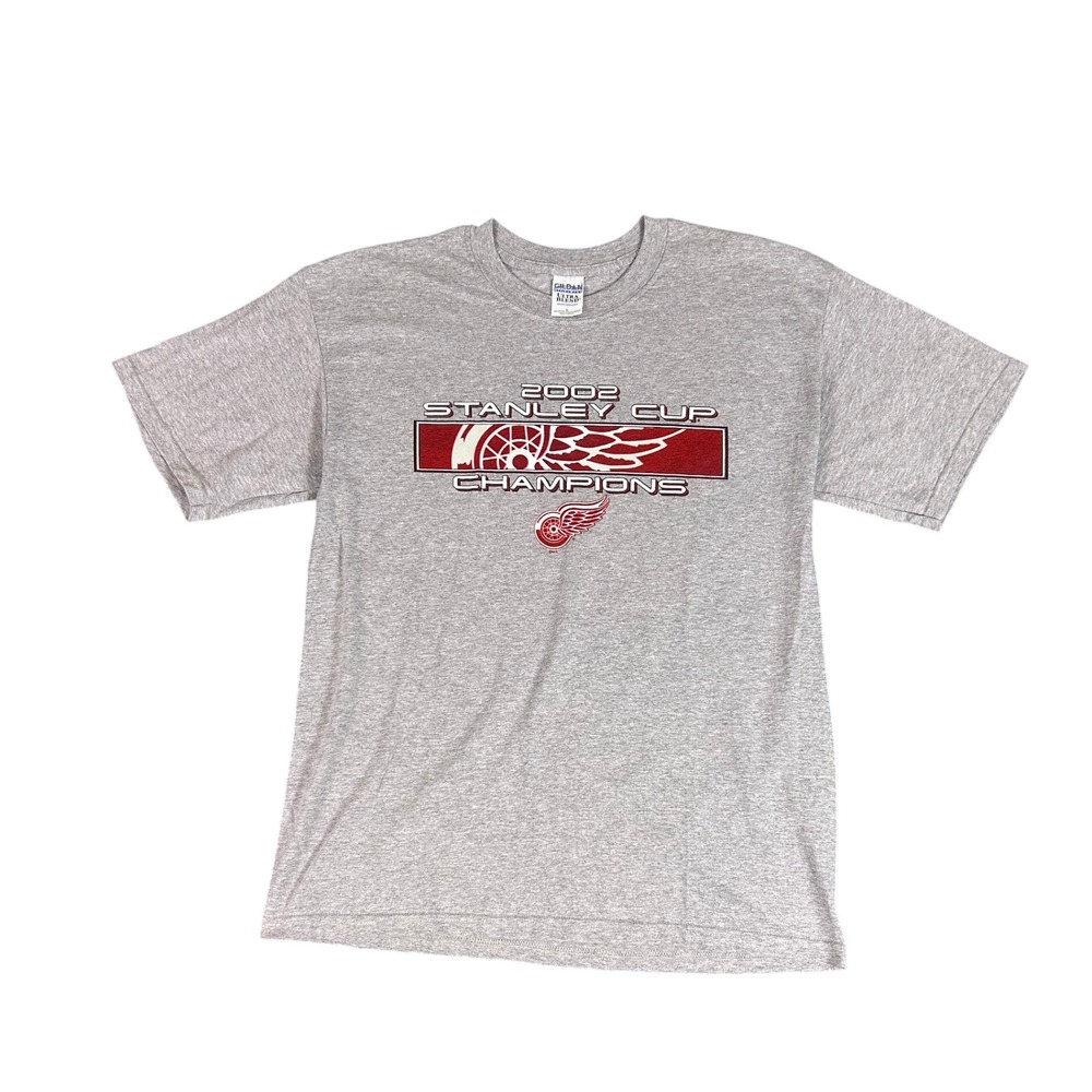 Vintage‎ Detroit Red Wings 2002 Stanley Cup Champions T Shirt Gildan